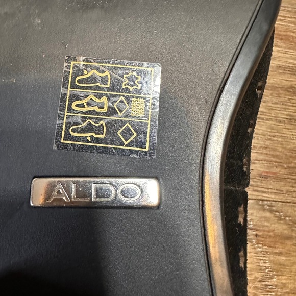 ALDO Mens Black Suede Star‎ Perforated Slip On Loafers Size 8 Dress Shoes - Picture 11 of 12